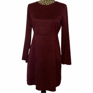 2/$15 ZARA | Trafaluc burgundy velour dress